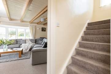 The stairs lead to the first floor.