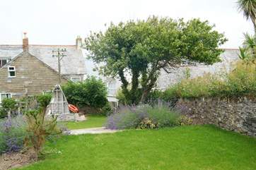 The rear terraced garden.