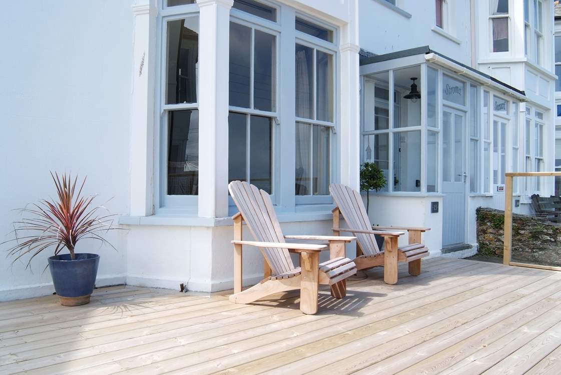 The front deck is a gorgeous place to sit and watch the world go by.