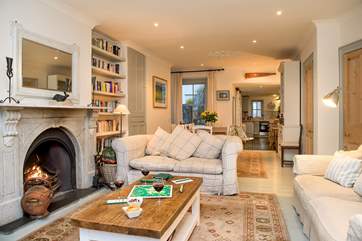 The living-area has an open fire making this an ideal retreat at any time of the year.