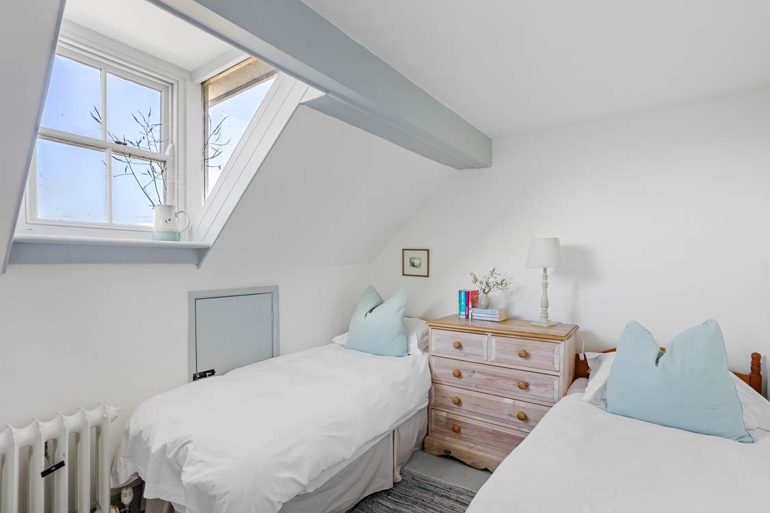 The twin bedded room on the second floor.