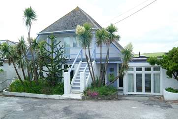 The front elevation facing the parking-area and road.