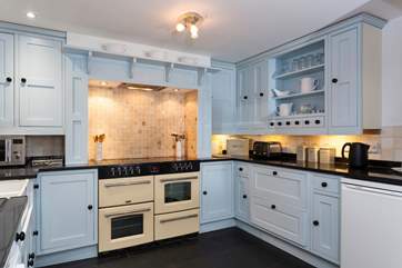 The bespoke kitchen with fantastic range.