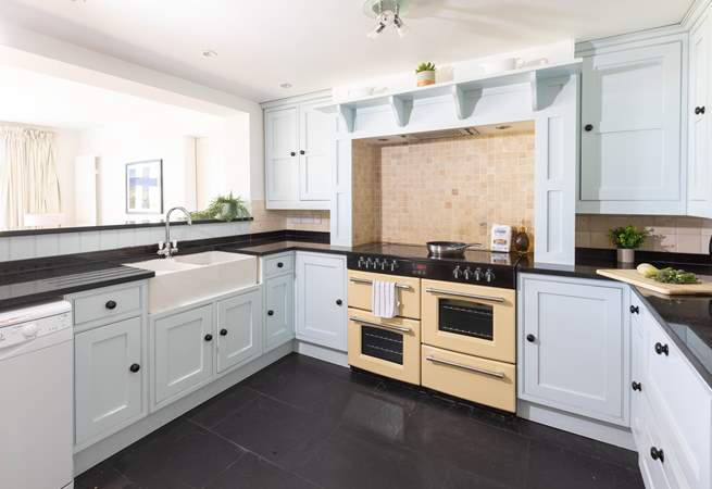 The bespoke kitchen with fantastic range.