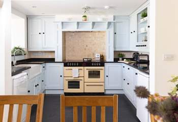 The kitchen is well equipped for a large group on holiday.