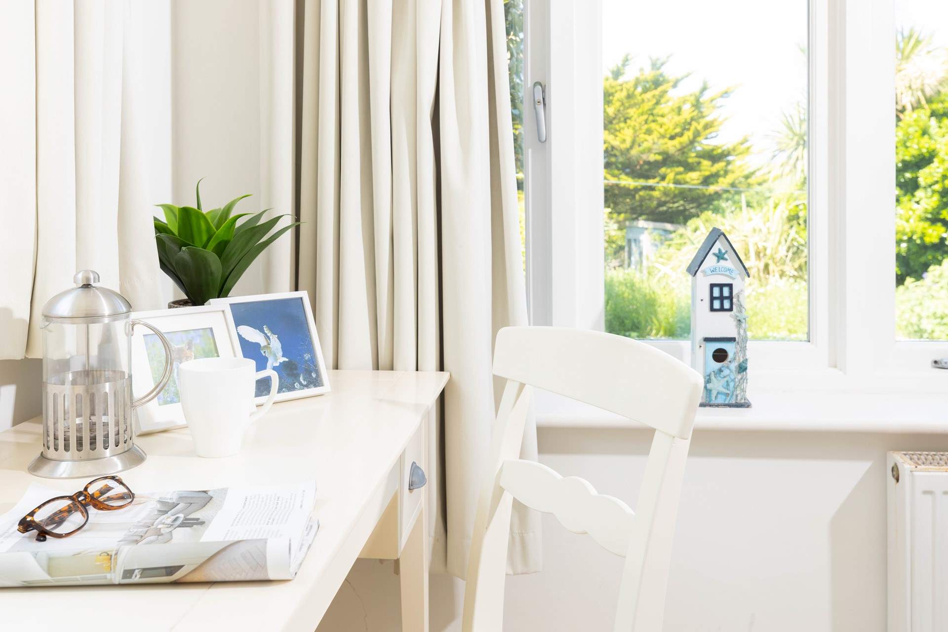 Enjoy a coffee and some morning reading whilst looking out into the garden.