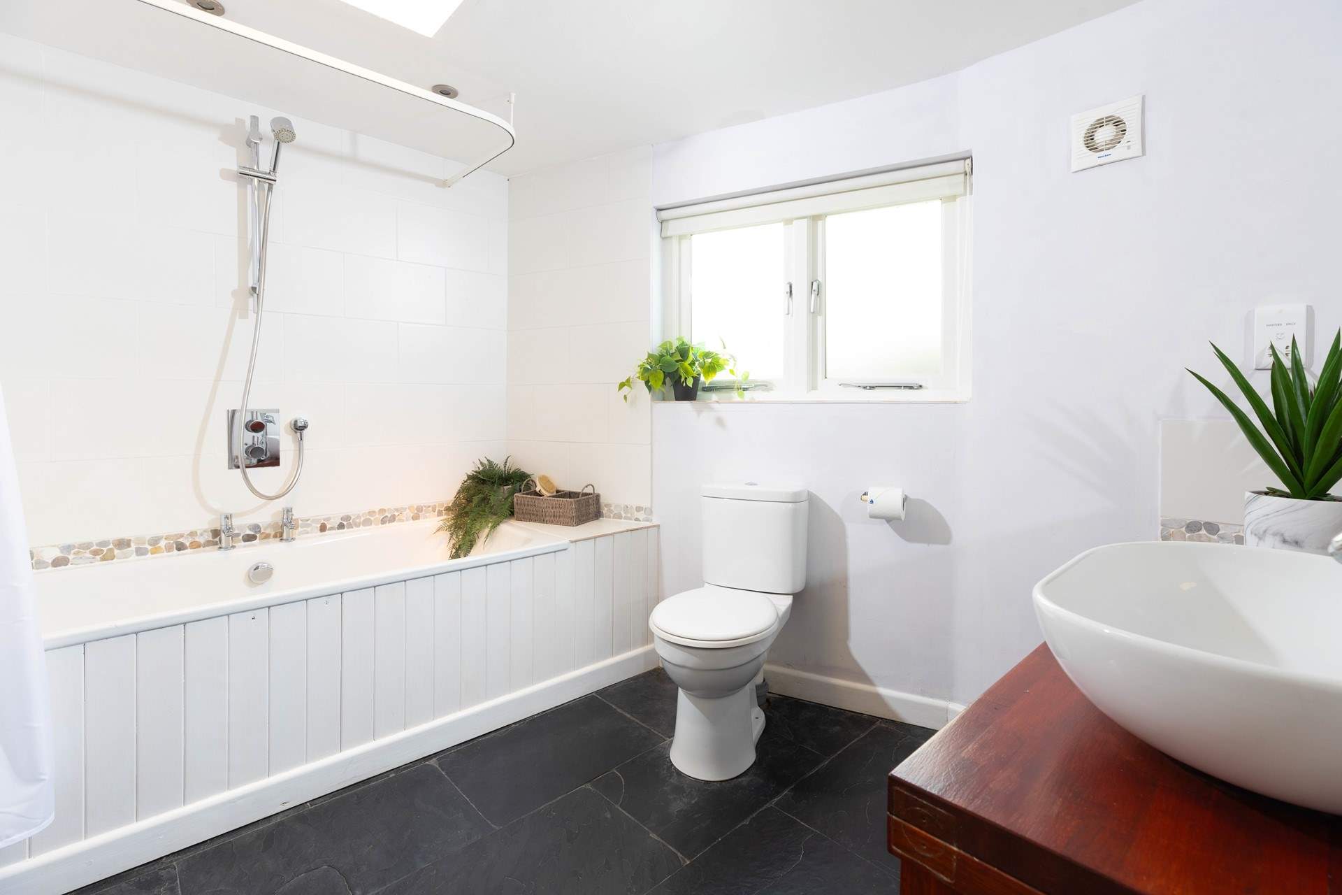 The family bathroom is located on the ground floor.