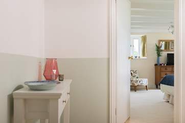 Looking up the hall towards the master en suite bedroom.