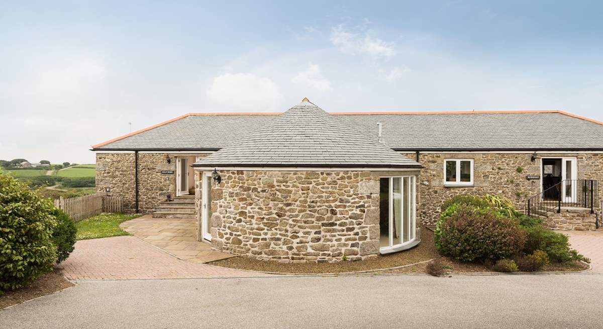 The entrance to Gilly Barn is on the left of the photograph.