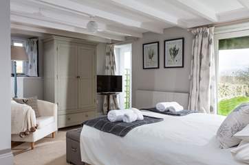This is another view of the beautiful master bedroom.