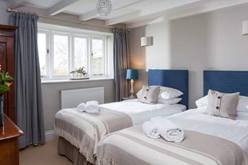 Beautiful bedroom 3 is furnished with versatile 'zip and link' (double or twin) beds, you choose!
