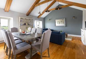 The dining room is a great place for long  group meals. 