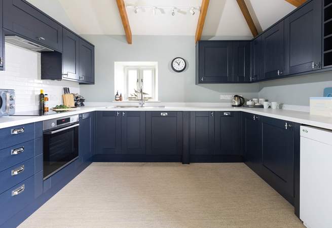 The well equipped kitchen suitable for a feast. 