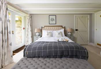 The principle bedroom has a luxurious super king bed and ensuite bathroom.