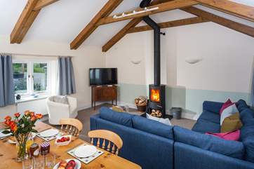 Room to relax and room to dine in this spacious living and dining space.