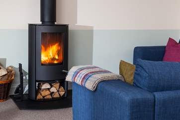 Snuggle up in front of the toasty wood-burner.