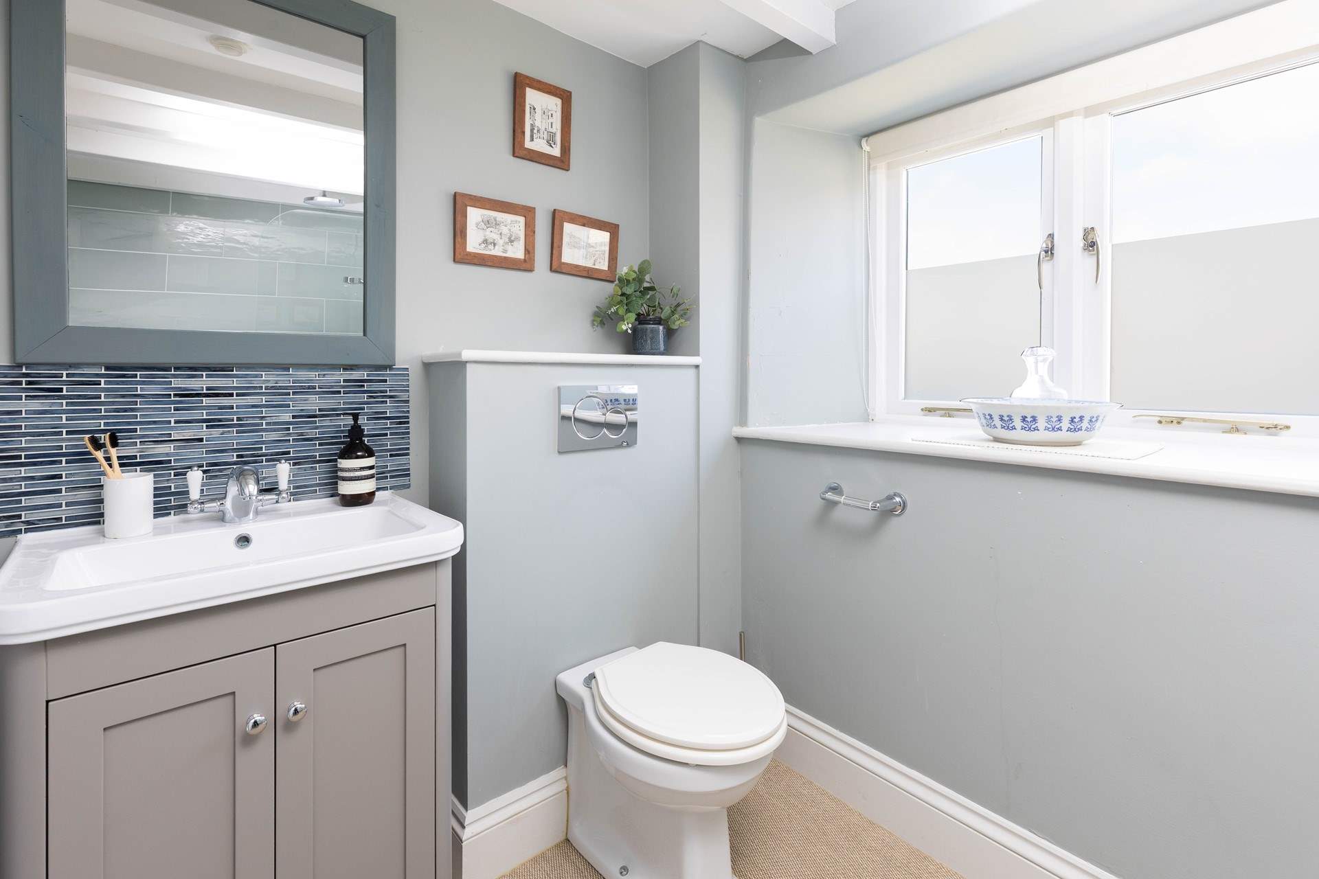 The family bathroom is on the same floor as the bedrooms. 