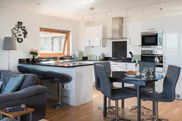 The open plan living-space is very sociable.