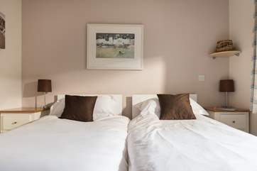 The twin bedroom is lovely and cosy.