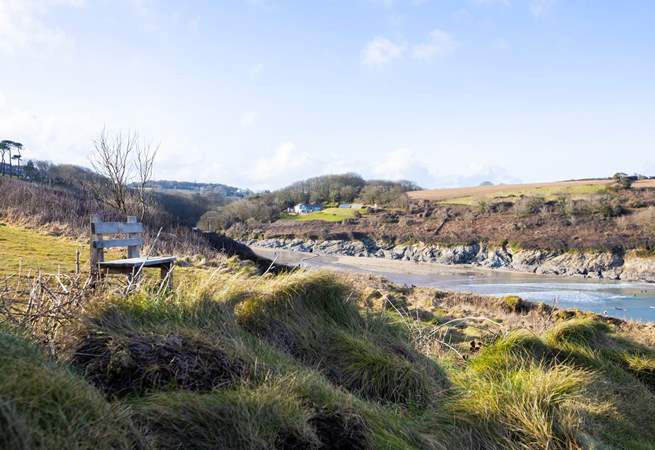 Perhaps take your cup of tea down to the coast path bench.   
