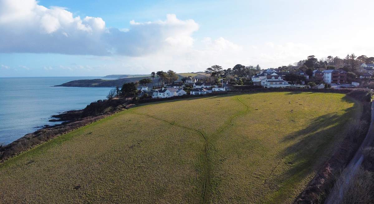 Opies Toy is in the wooden clad building in the far right corner of this image - look how close you are to the sea and the coast path. 