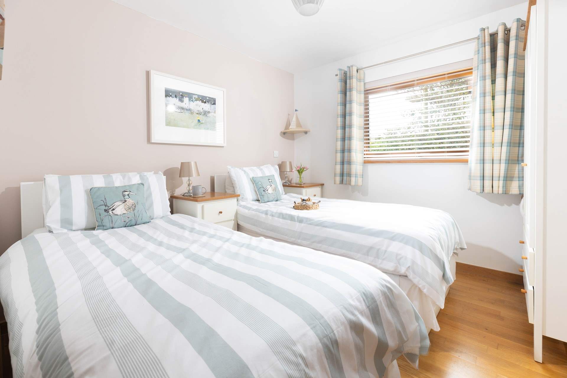 This bedroom can be set up as twins or a super-king bed. 