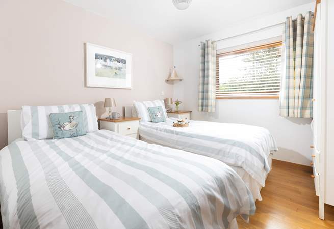 This bedroom can be set up as twins or a super-king bed. 