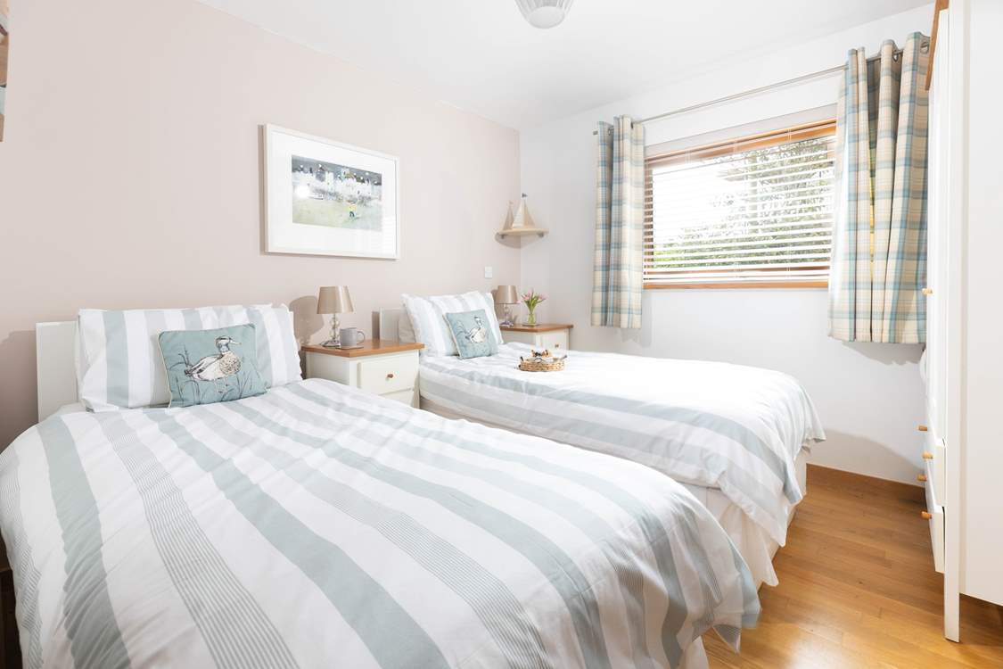 This bedroom can be set up as twins or a super king bed.