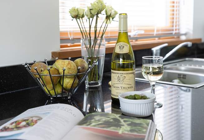 Take a pew at the breakfast bar. 