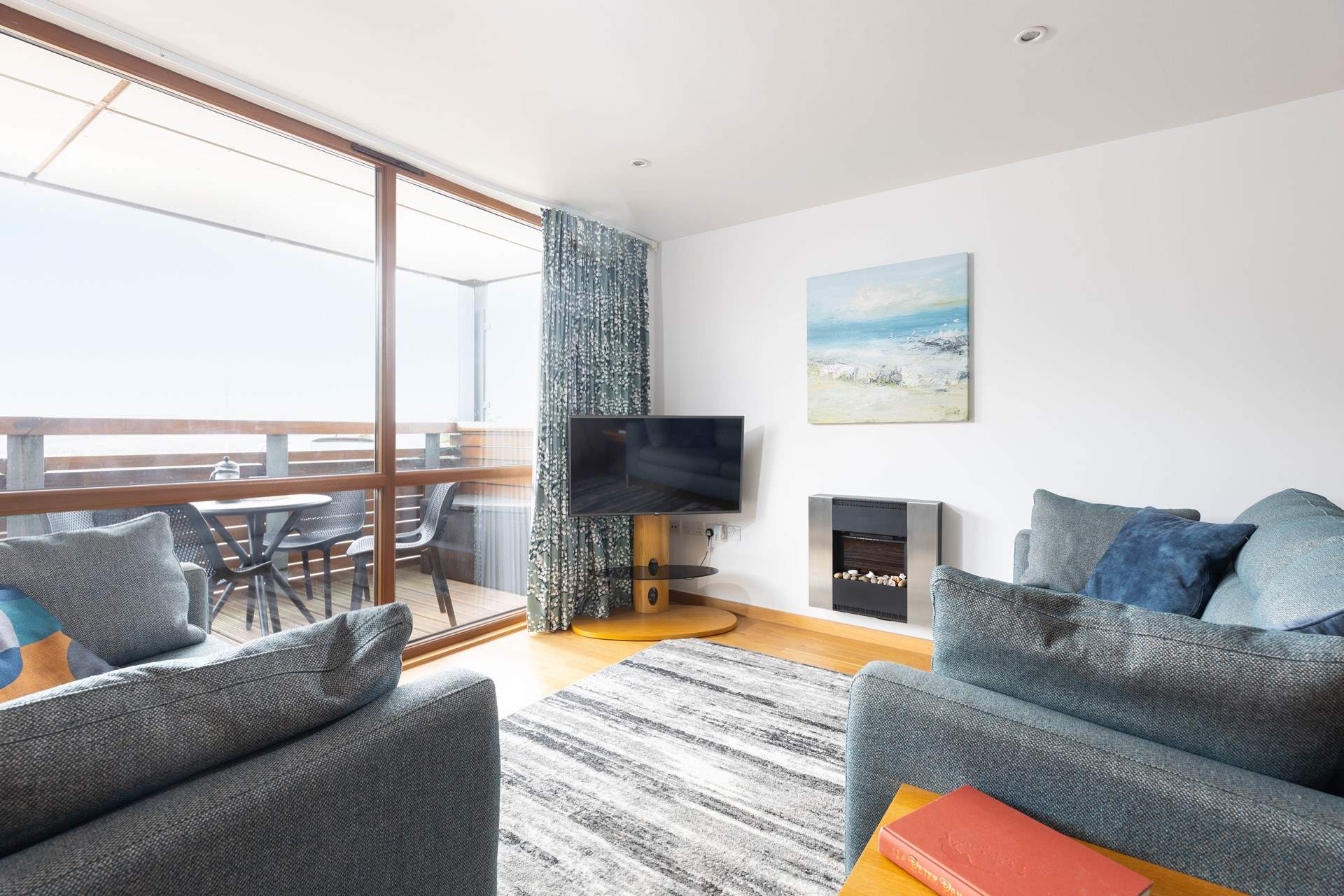 There is plenty of seating for a party of four. 