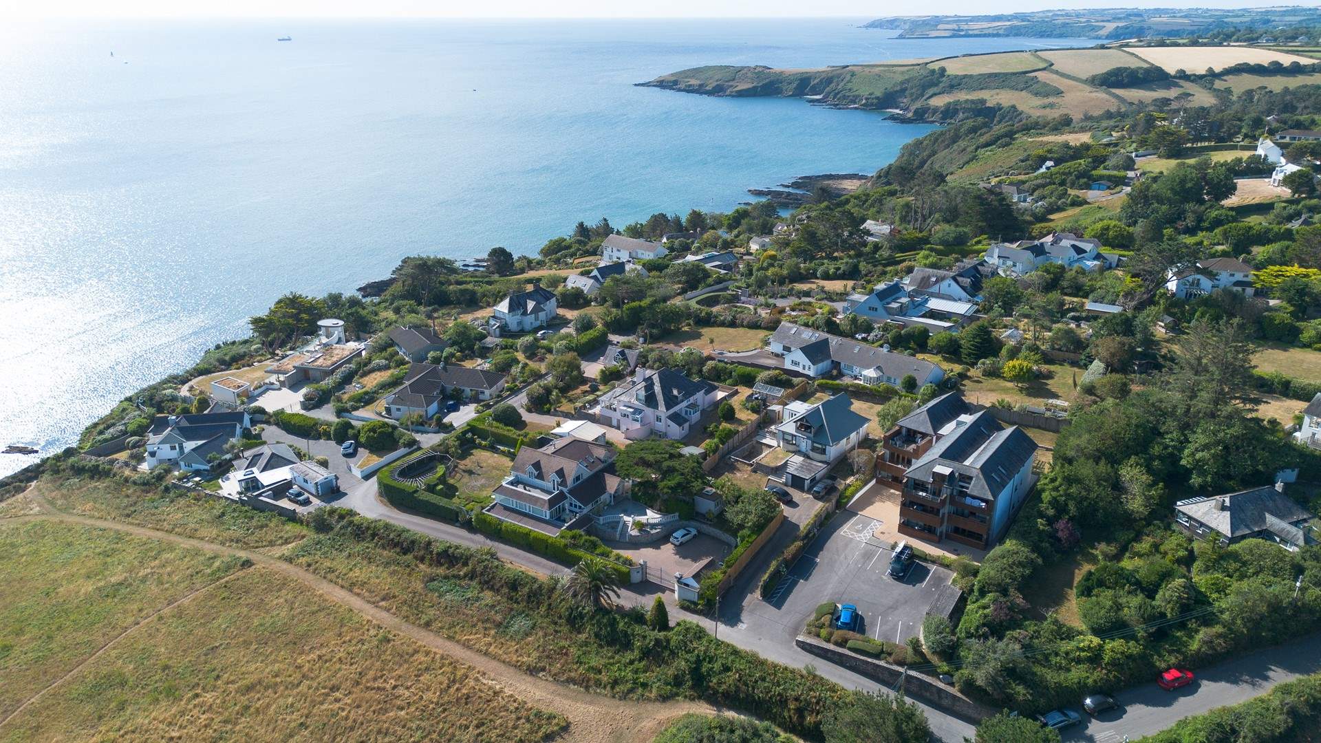 Bayview is in the wooden clad building in the far right corner of this image - look how close you are to the sea and the coast path. 