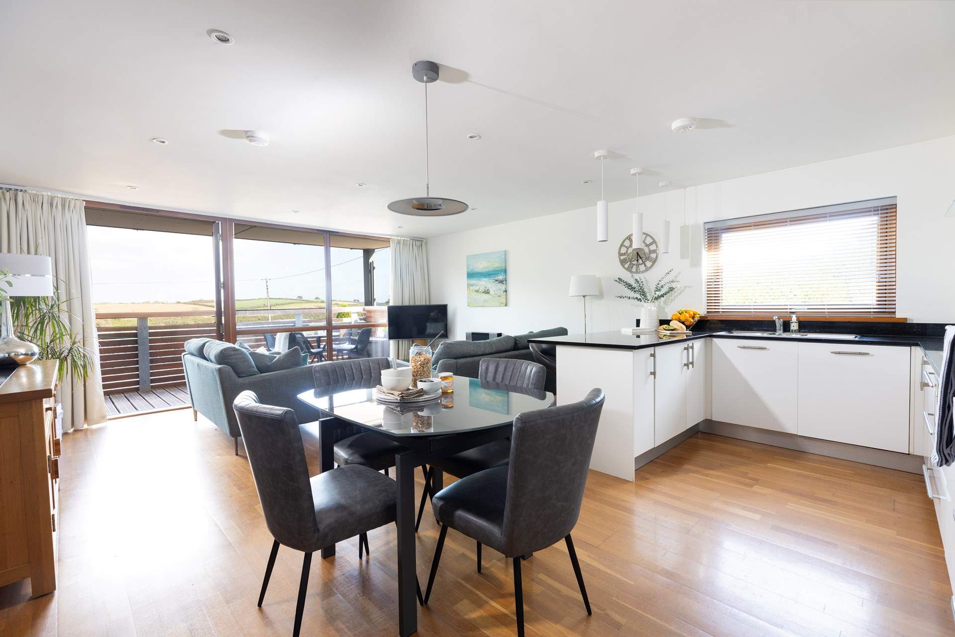Enjoy far reaching views over the rolling Cornish countryside. 