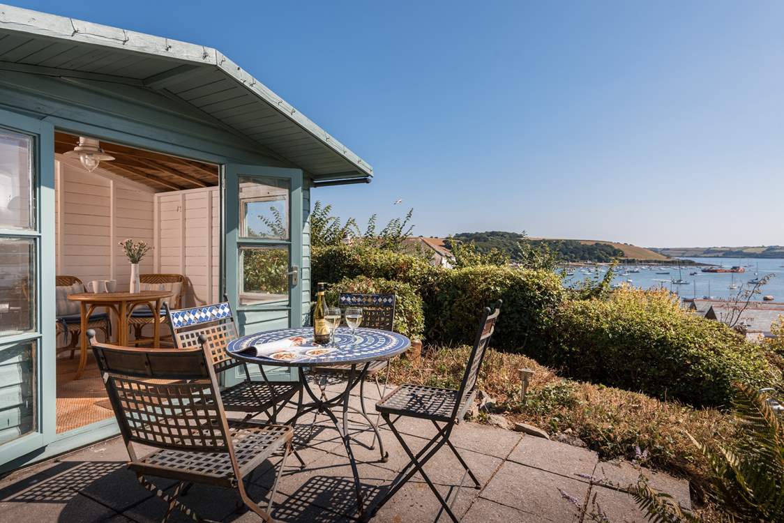 Enjoy the peace and quiet down by the summer-house.