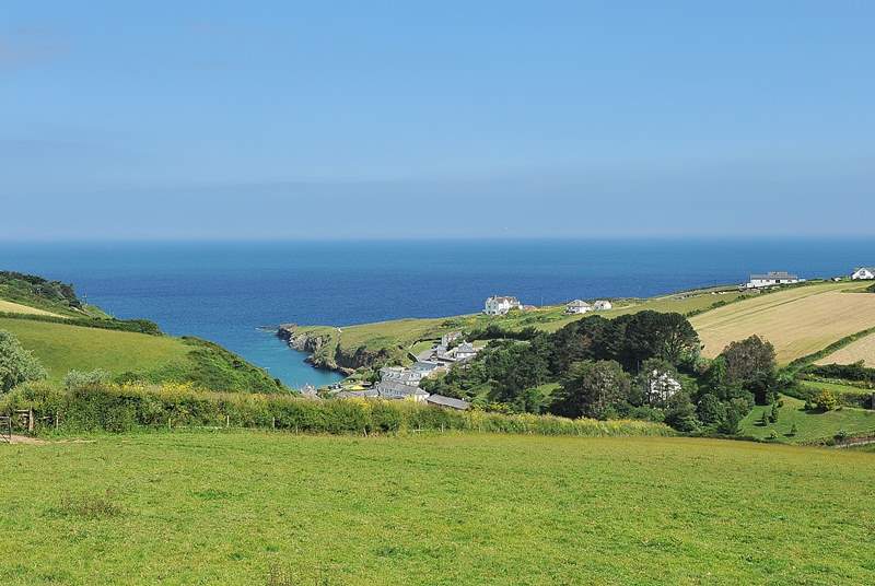 A view down towards Port Gaverne with Silver Spray in the distance.