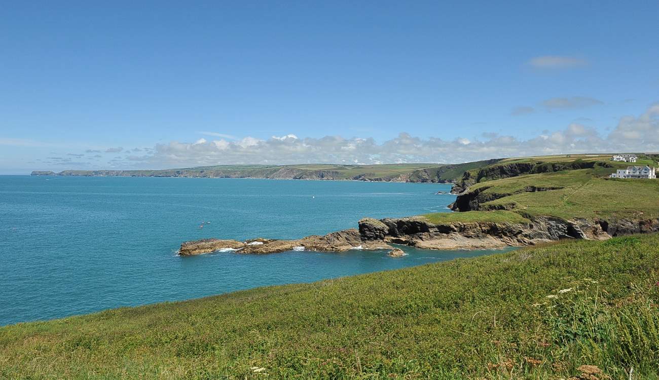 The beautiful coastline with Silver Spray in the distance.