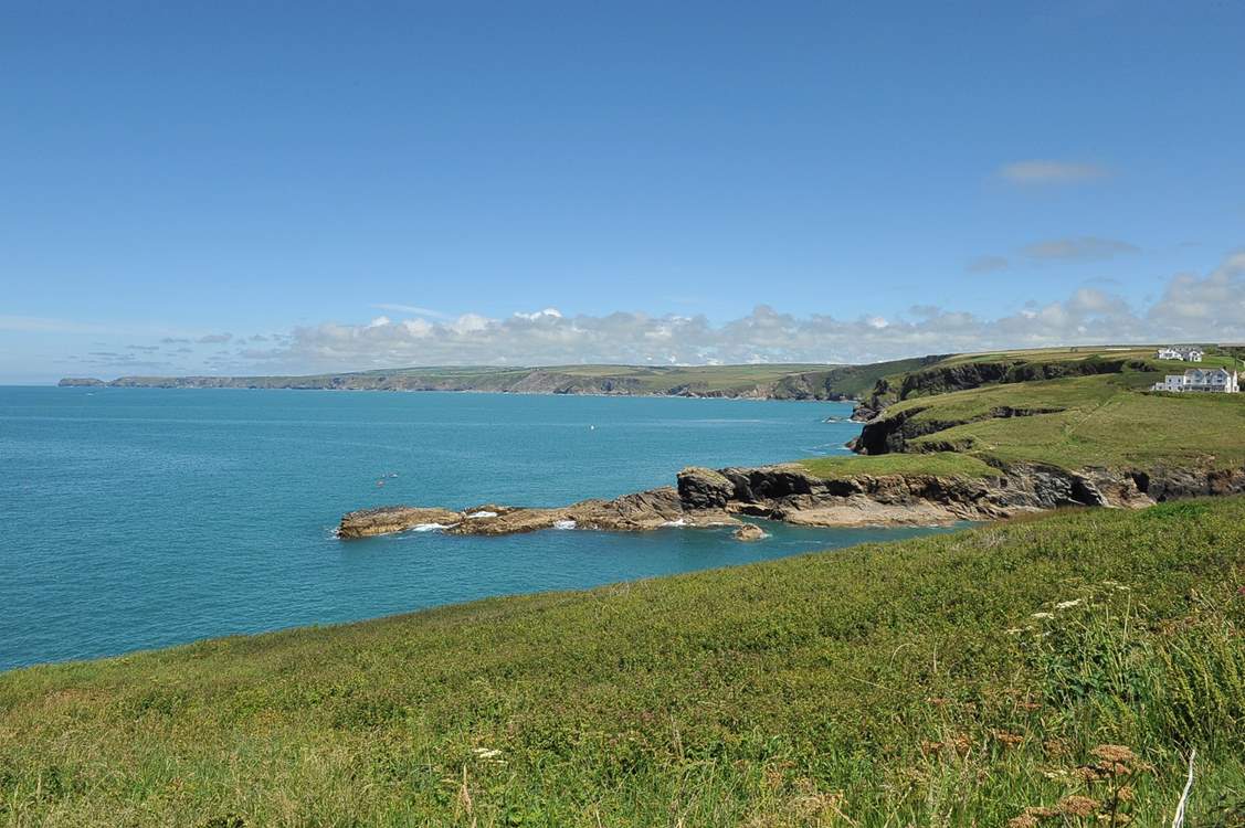 The beautiful coastline with Silver Spray in the distance.