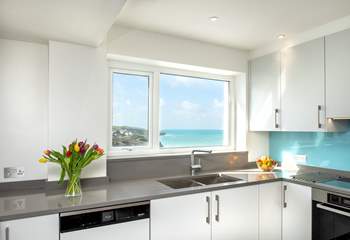 Should you get tied to the kitchen sink it won't be a chore, not with that view!