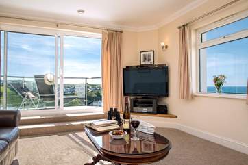Of course the sitting-room also has those wonderful views and a balcony area to enjoy them even more.