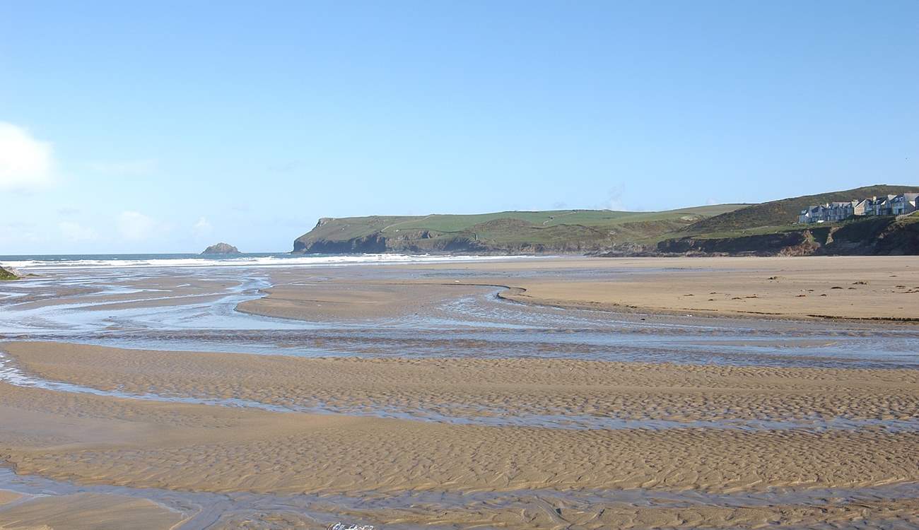 The beach at Polzeath is fabulous and popular with surfers and families alike.