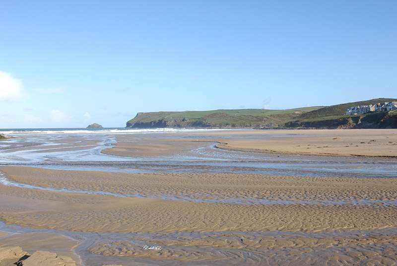 The beach at Polzeath is fabulous and popular with surfers and families alike.