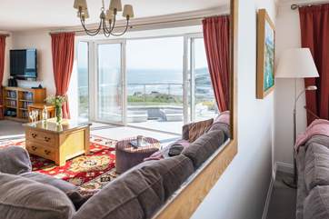 Comfy sofas to relax in and enjoy the view.