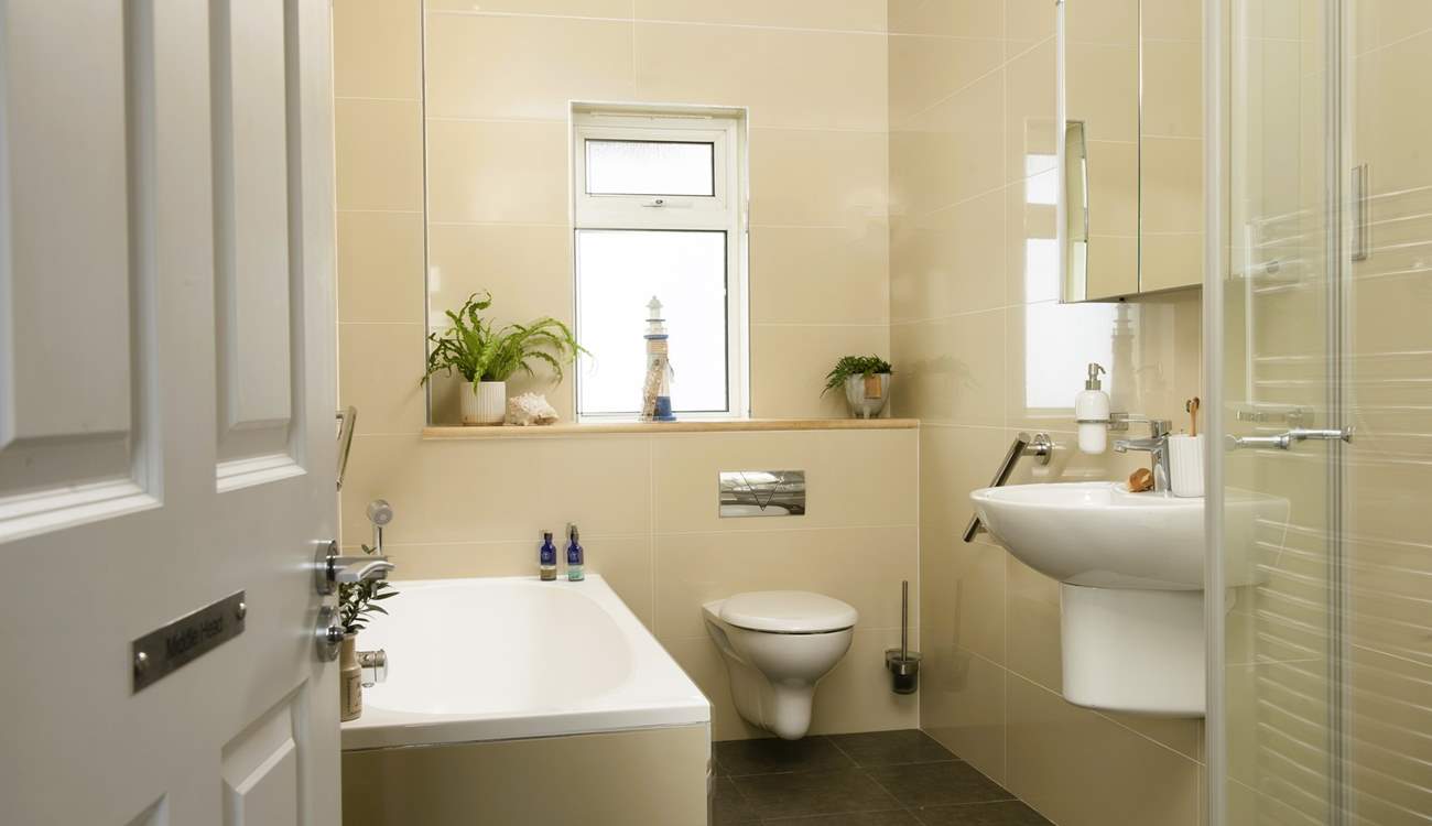 There are modern bathrooms.