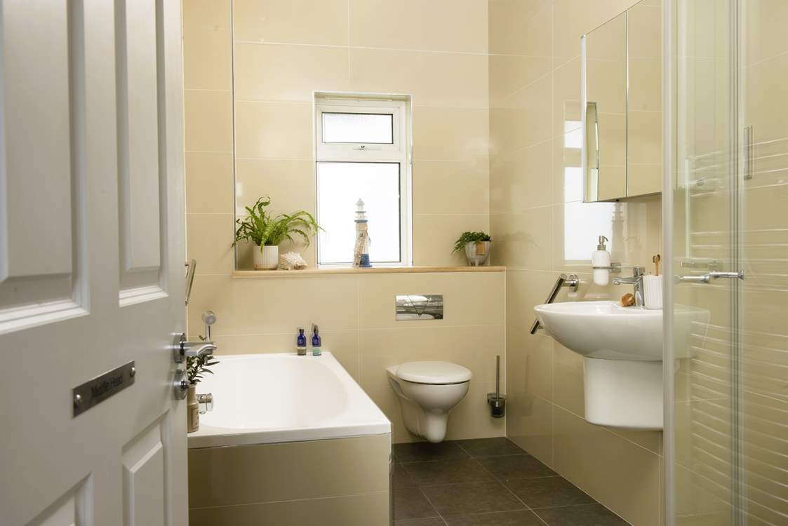 There are modern bathrooms.