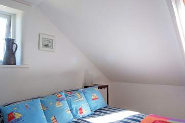 There are sea views from the bedroom.