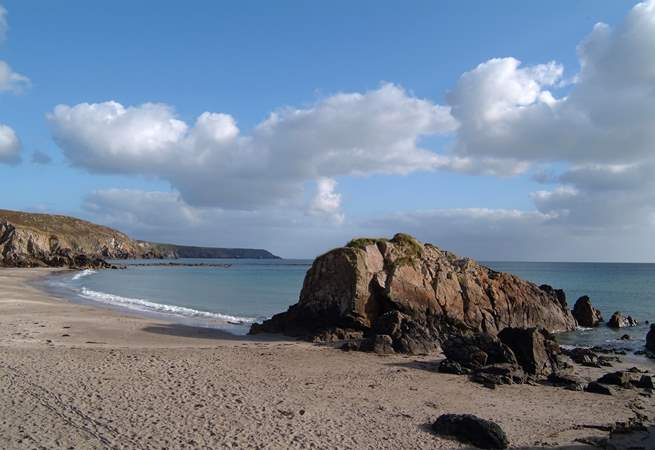 The beautiful beach at Kennack Sands is just a short drive away.