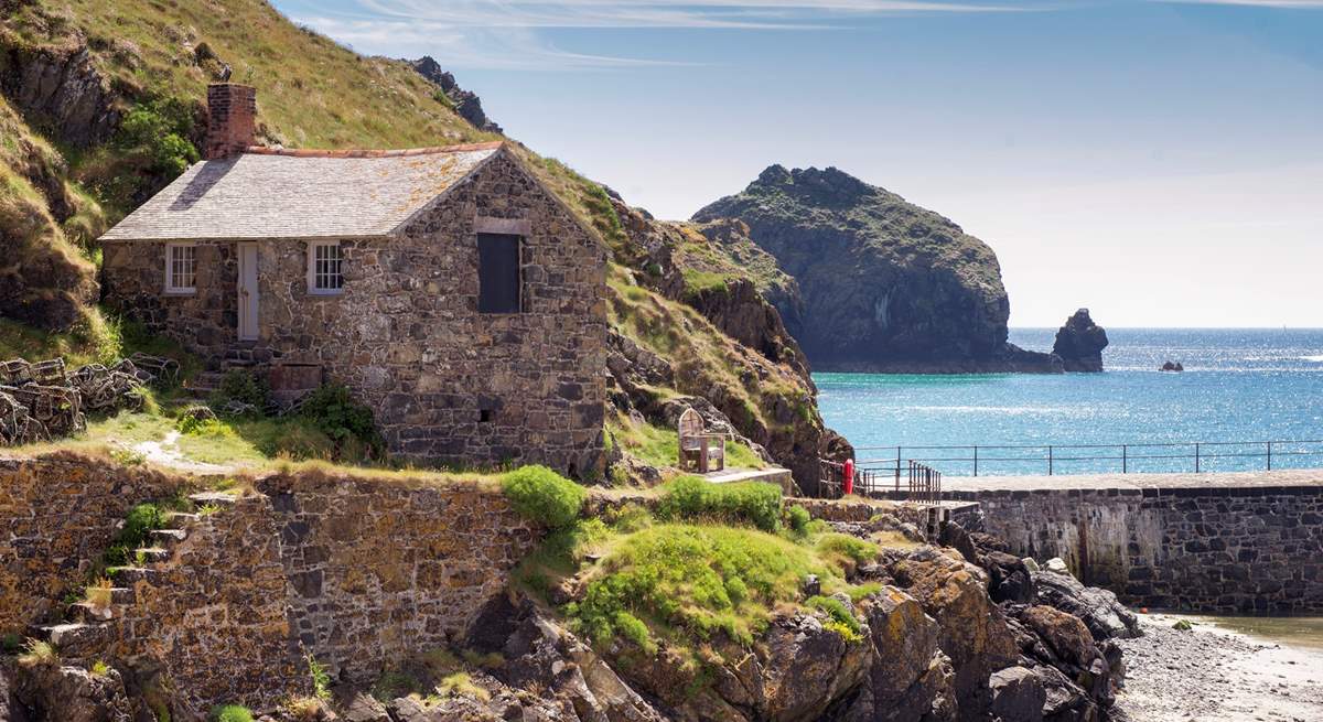 Pretty Mullion Cove is a short drive away.