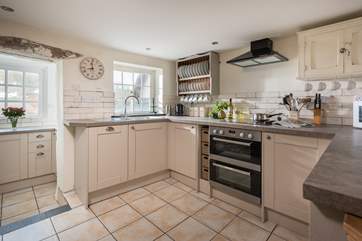 When cooking or washing up in the well-equipped kitchen, you can enjoy views of the village from the window.