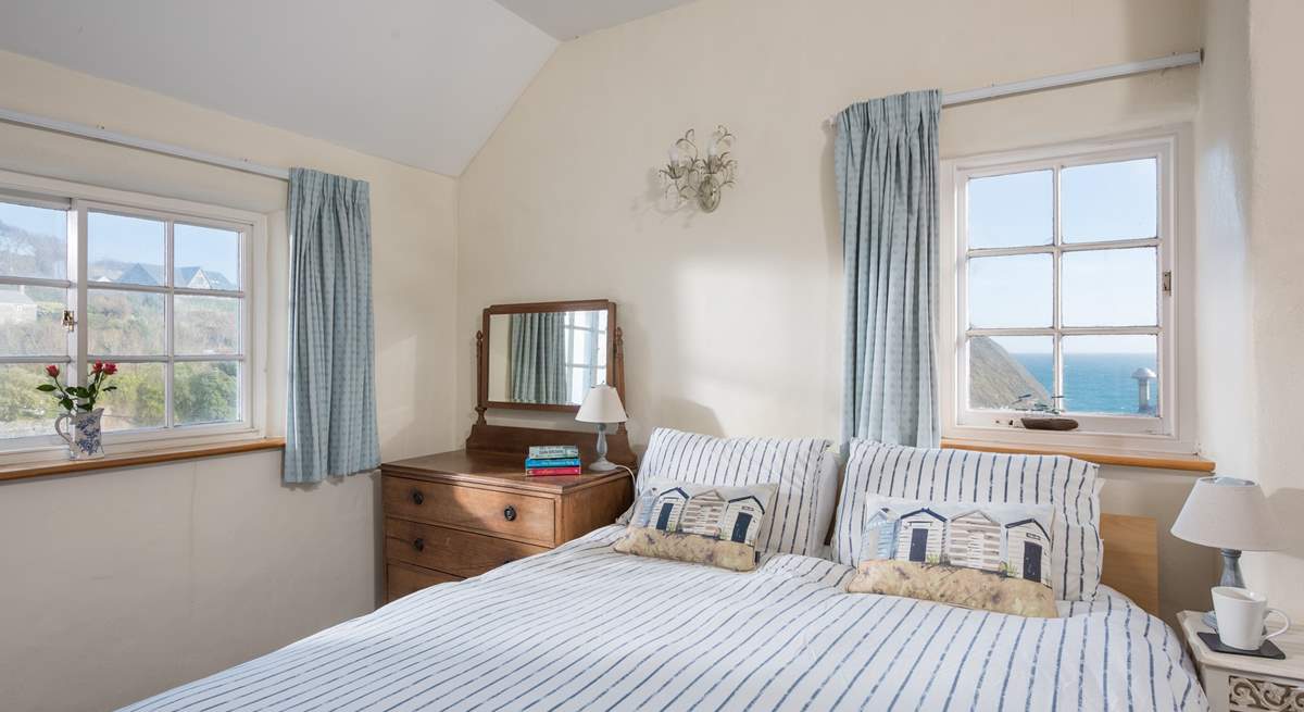 This bedroom has sea views, lie in bed and listen to the crashing waves.