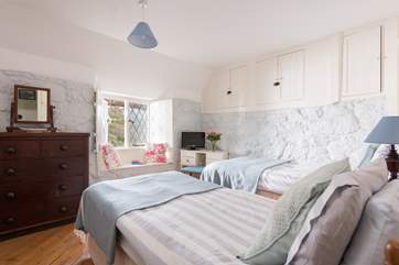 The twin bedroom overlooks the pretty village (Bedroom 2).