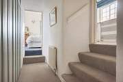 This charming old cottage has lots of little steps up into the bathroom and bedrooms.